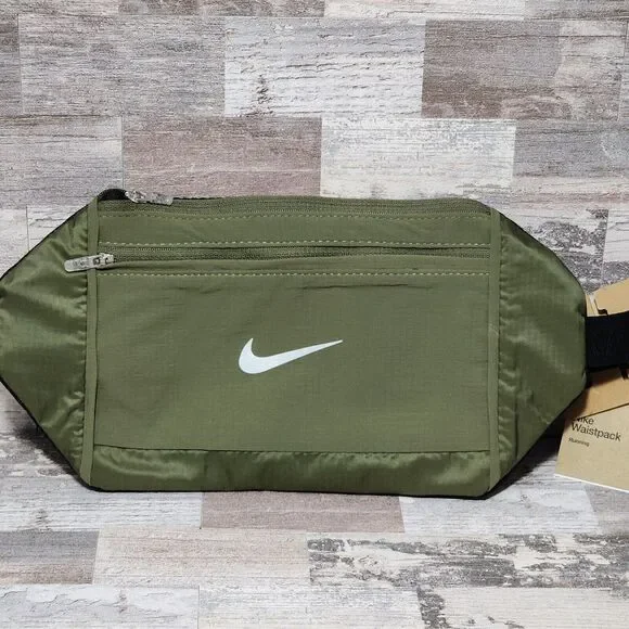 Nike Challenger Waist Fanny Pack Large 1 Liter Running Outdoor Mesh Back Green - Picture 8 of 8